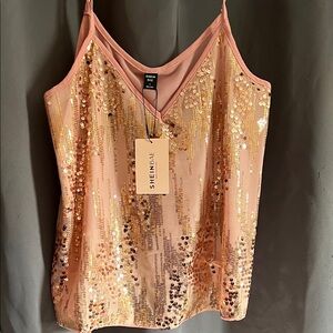 SHEIN Pink Sequin Camisole